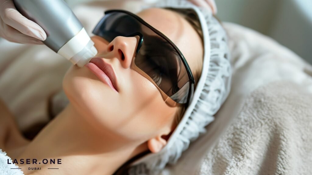 Russian speaking laser technician treating hormonal facial hair with a Diode laser